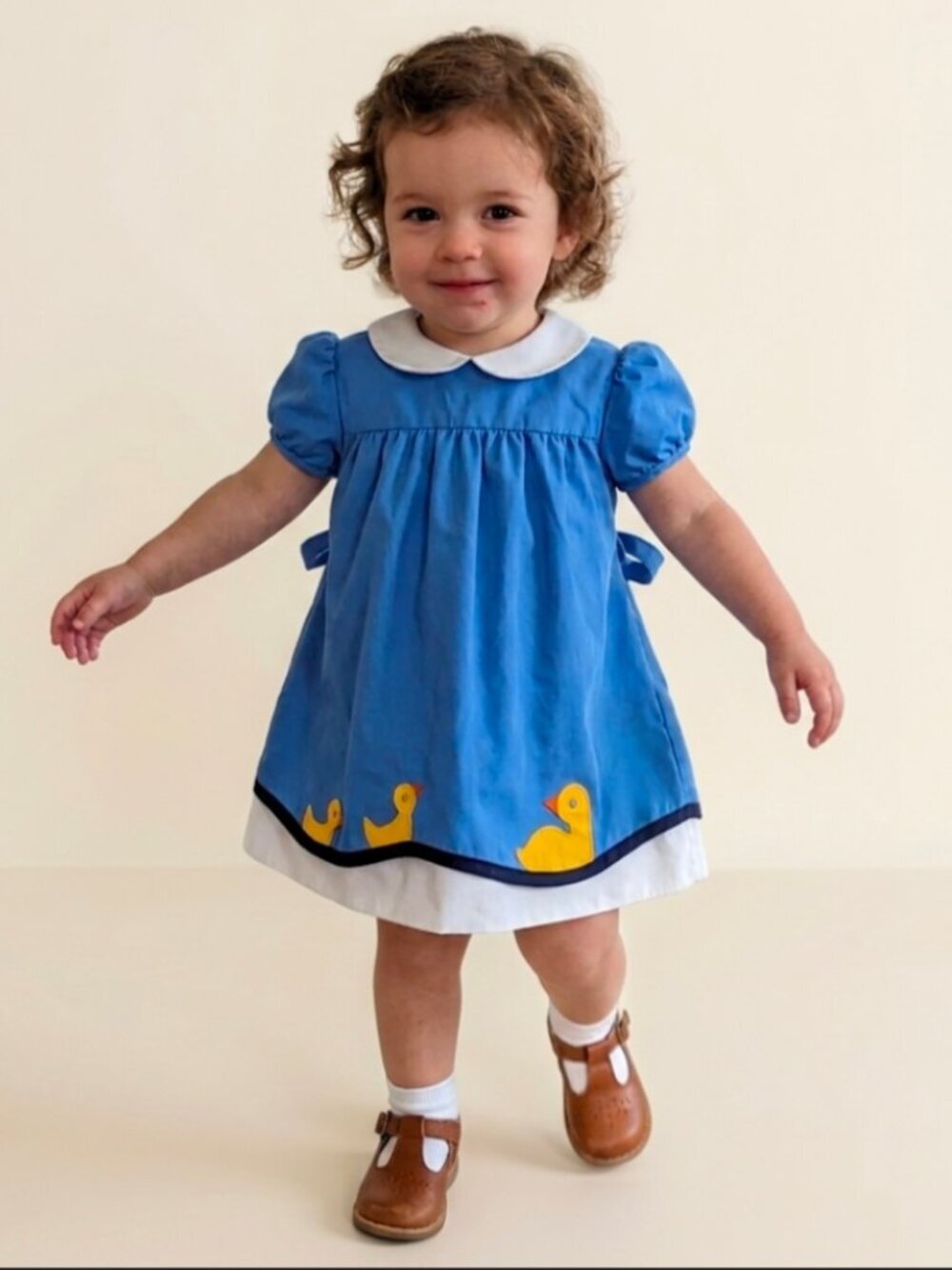 Florence Eiseman 2T Traditional Dress Azure Blue Ducks